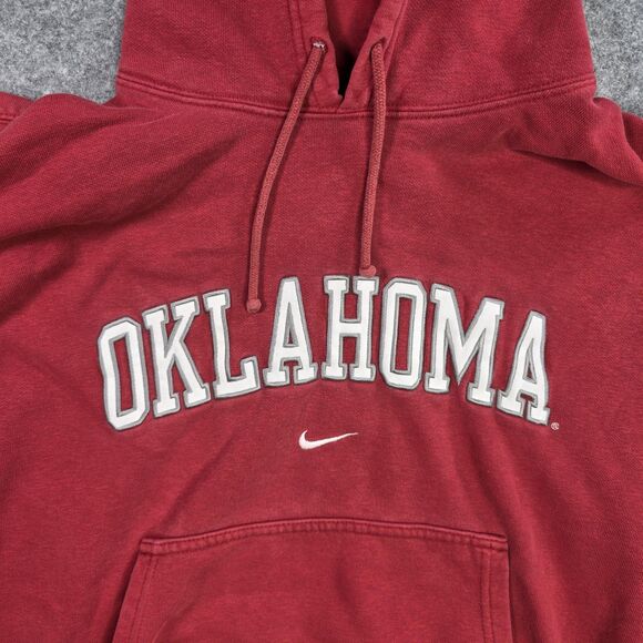 Oklahoma Sooners Hoodie Mens Large Red NCAA Football Nike Pullover Sweatshirt - Picture 4 of 8